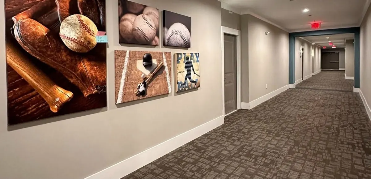 Corridor carpet, before renovation
