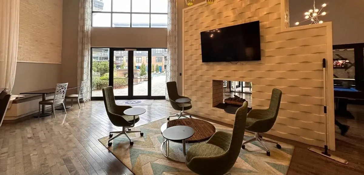Clubhouse lounge, before renovation