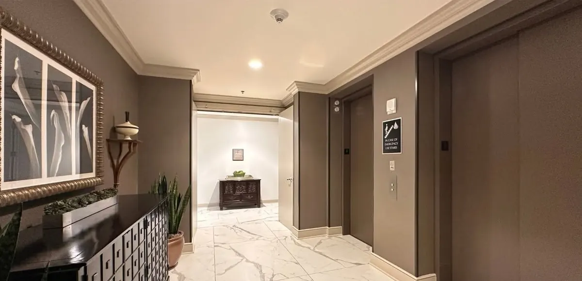 Elevator lobby, after renovation