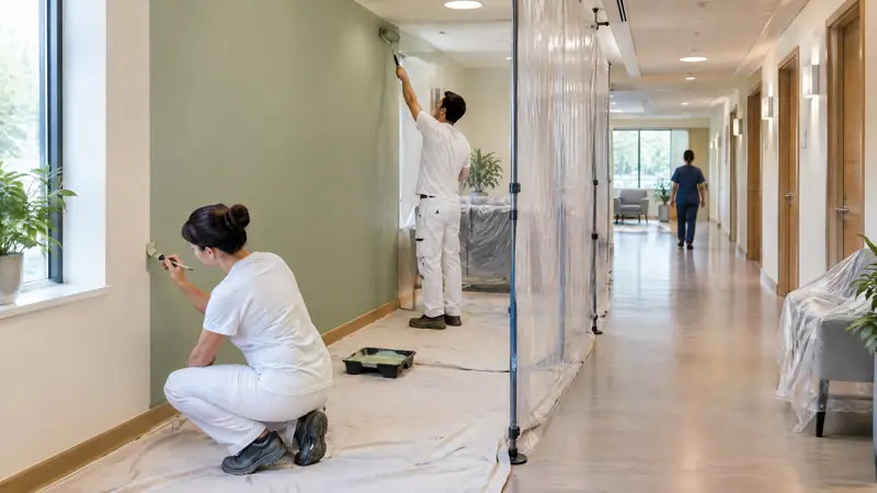 Illustration: Commercial painting in an occupied commercial space in Tampa