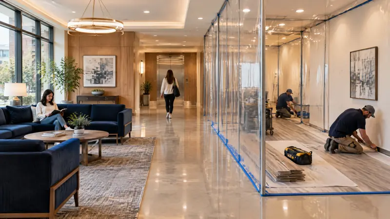 Illustration: Occupied space renovation in an occupied commercial space in Tampa