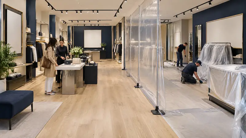 Illustration: Retail store renovation in an occupied commercial space in Tampa