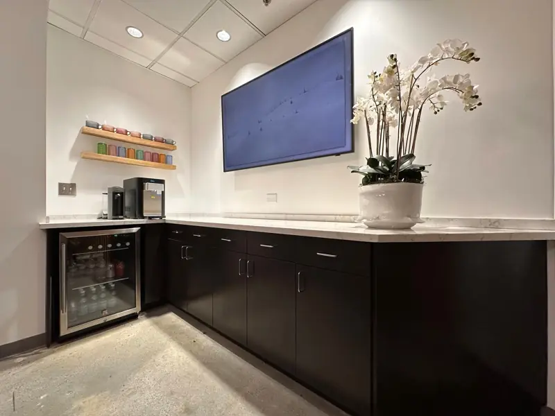 Office coffee bar and kitchenette